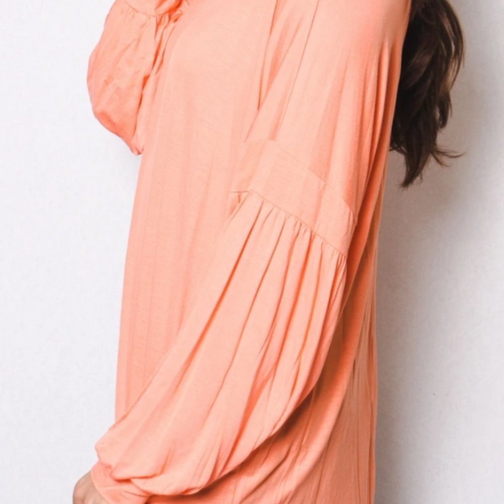 Coral Bishop Sleeve ladies top XL